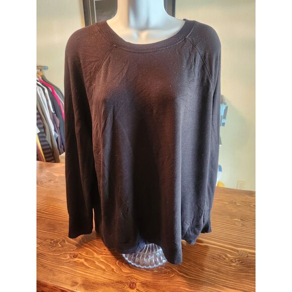 Workshop Republic Clothing Sweaters - Workshop Republic Clothing Women's Black Pullover Sweater Size 1X Plus Cozy Knit